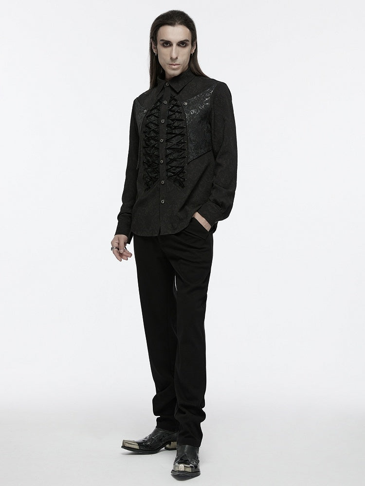 Goth Structured Men's Shirt Black