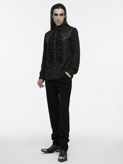Goth Structured Men's Shirt Black