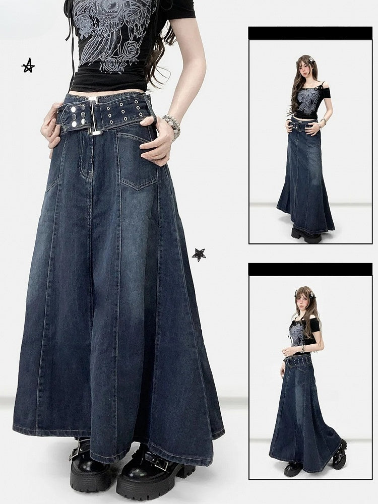 Rock Blau A-Linie Dunkel