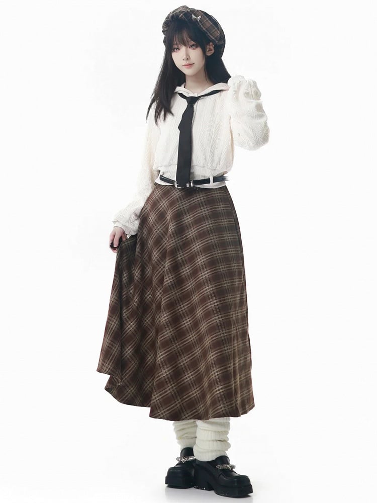 Belt with Waist Knit Hooded White Top