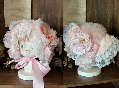 Rose Floral Flat Hat with Bead Accents - sedef