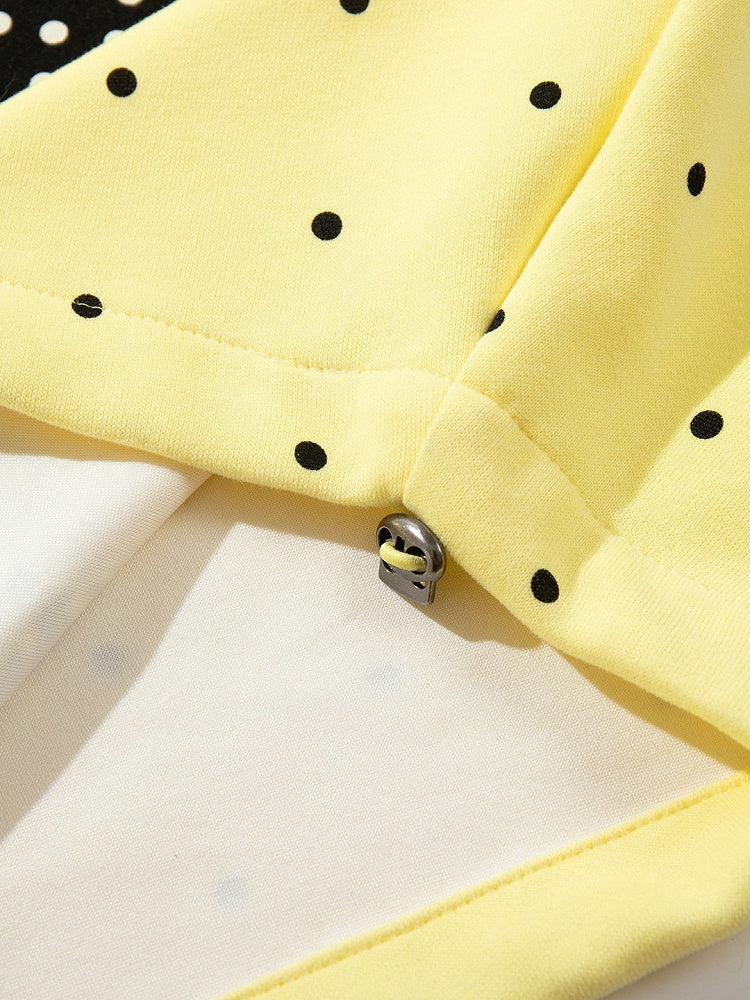 Yellow Polka-Dot Wide-Leg Pants with Music Notes - Languid Park