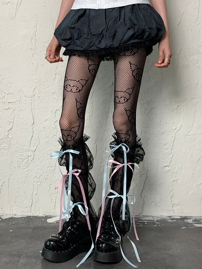 Ärmel Schwarze Y2K-Beinriemen aus Spitze zum Selbstbinden