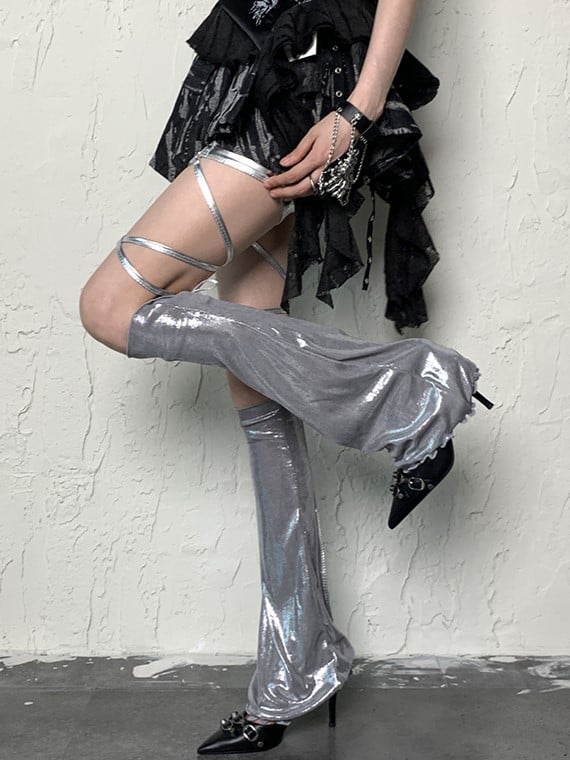 Self-tie Silver Leg Y2K Straps
