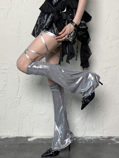 Self-tie Silver Leg Y2K Straps