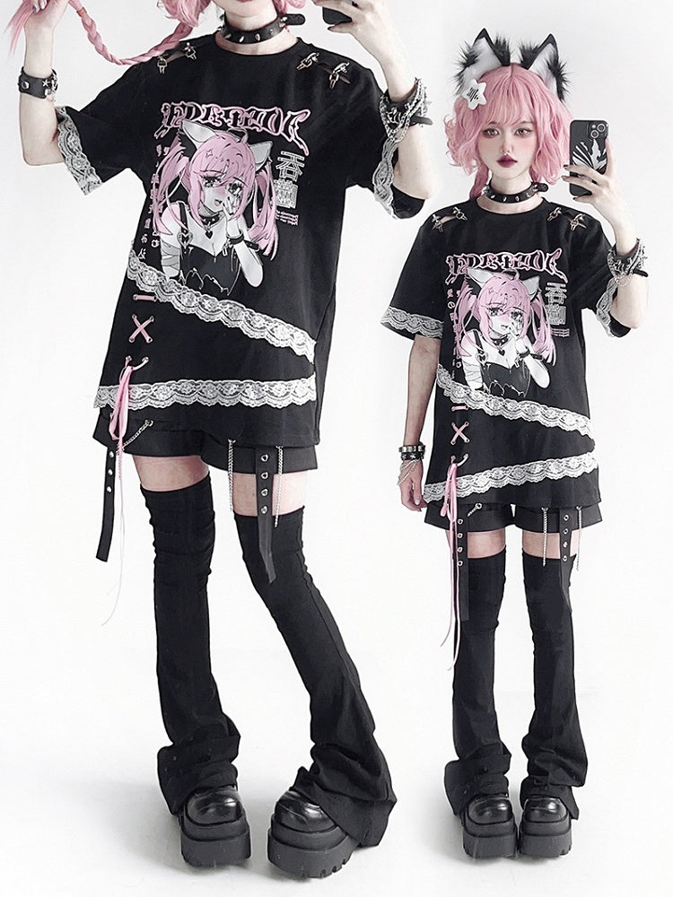 White Warmers Over-the-Knee / Flared Leg Black