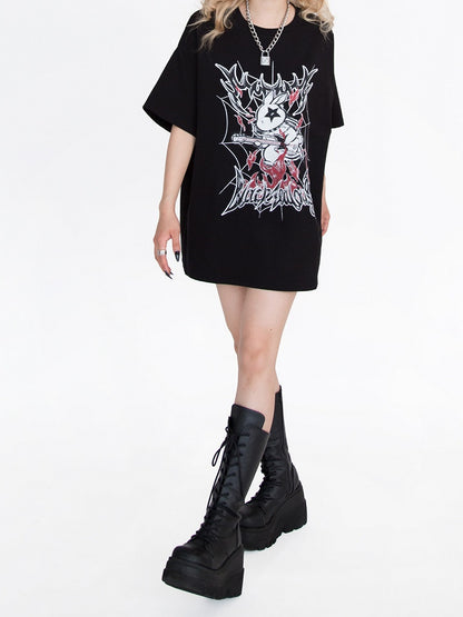 ポップパンク ブラックバニー オーバーサイズ Tシャツ