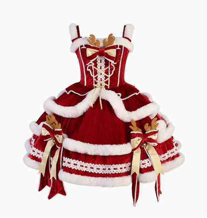 Christmas Symphony Gothic Lolita JSK Set Cape Blouse Winter