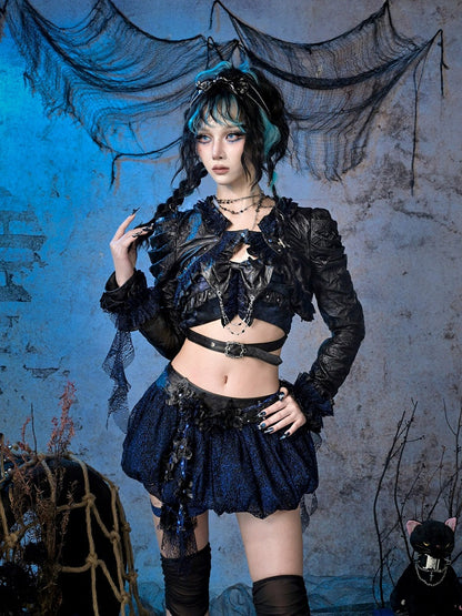 Punk Y3K Leather PU Jacket Short Rock Style