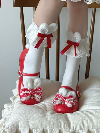 with Bow Shoes Red at Mary Jane Top Sweet Lolita