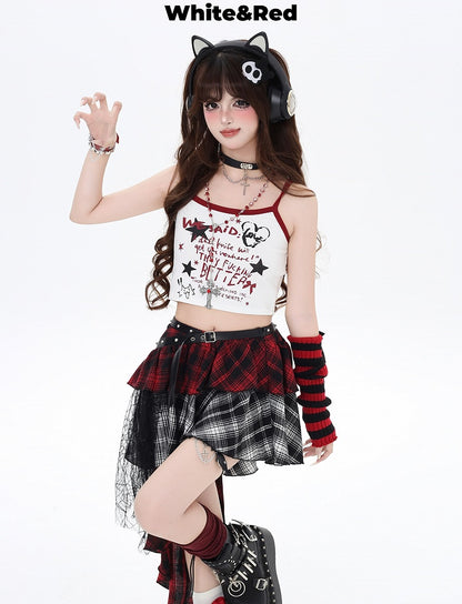 Print Top Colors Graffiti Cropped Cami 5