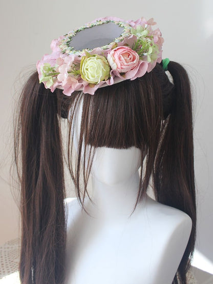 Design Hat Floral Green/Pink Mini