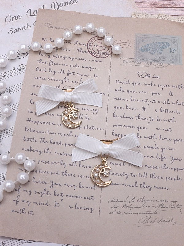 Options 7 Bowknot Jirai Color Kei Moon Charm Hairclip