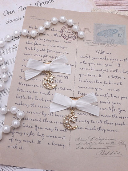 Options 7 Bowknot Jirai Color Kei Moon Charm Hairclip