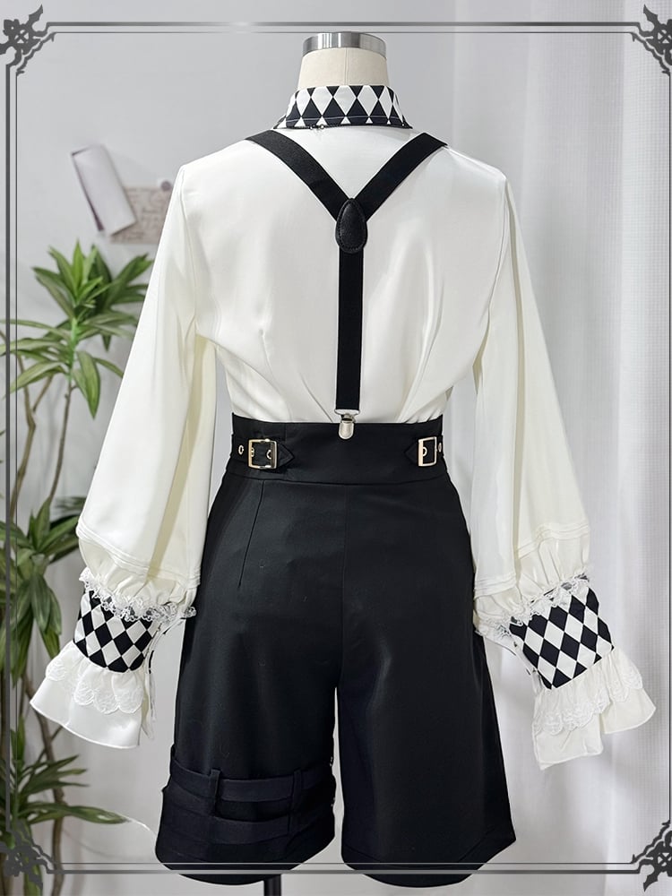 Ouji Shoulder Black for with Lolita XL Straps Shorts 78CM Waist Straight-leg Clearance-Size