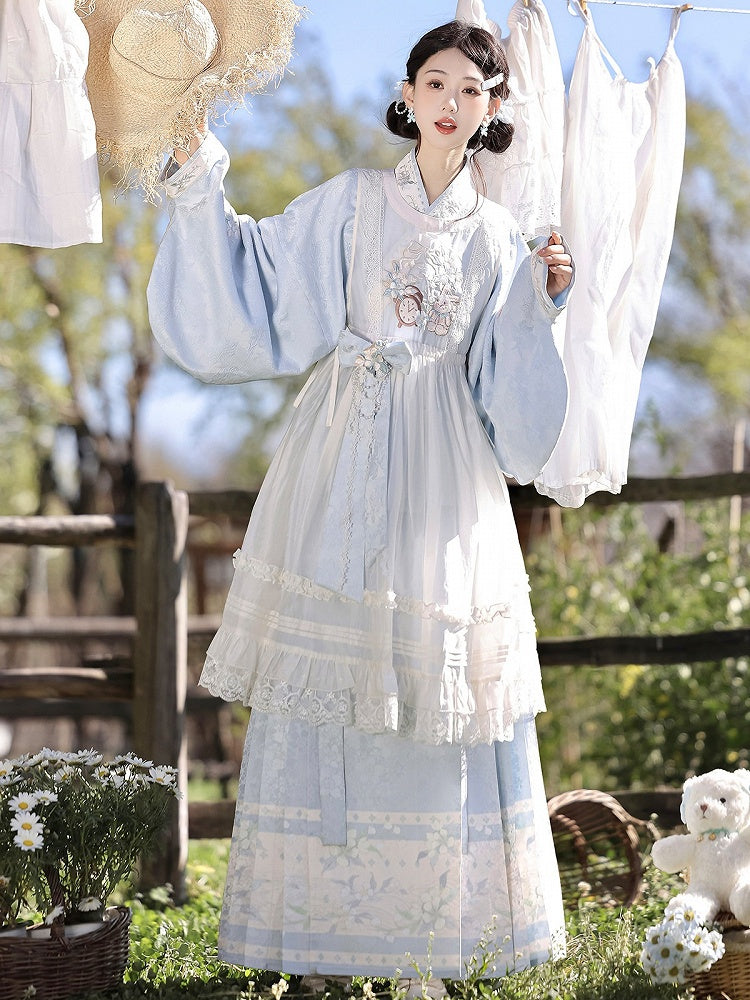 Alice in Wonderland Chinese Style Lolita Outfit Set for Spring Autumn - Unknown Star