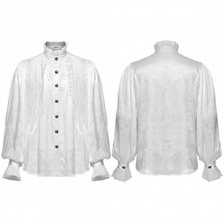 Glamorous Gothic White Men's Shirt