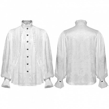 Glamorous Gothic White Men's Shirt