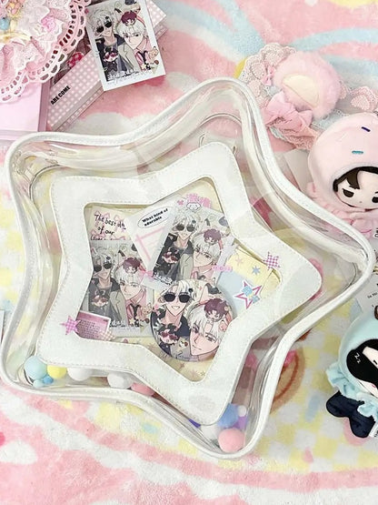 星型痛バッグ付きバッジチャーム ホワイトセット PU 取り外し可能