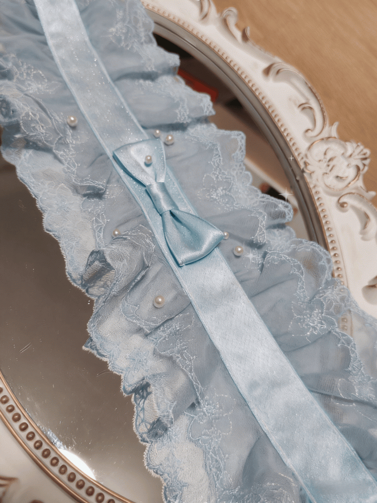 3 Beads with Choker Color Bowknot Lace Options Lolita