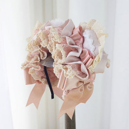 Bären-Design, Rüschen, Spitzendetails und Lolita KC verziertes Ohr, Pink mit