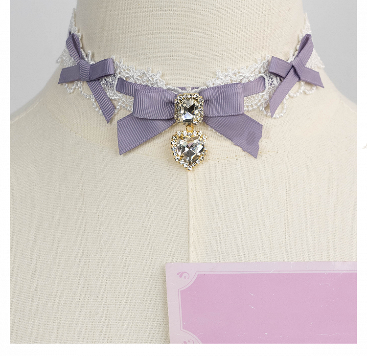 Chain Layer 11 Detachable Double Beaded Heart Jirai Choker Kei Charms Rhinestone with Options
