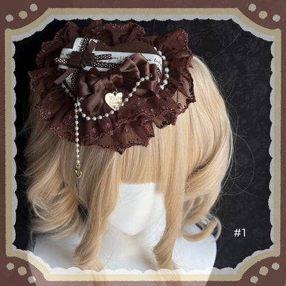 Lolita 12 Mini Hairband Chocolate Hairclip Brown KC Options Element / Bear Ring Hat