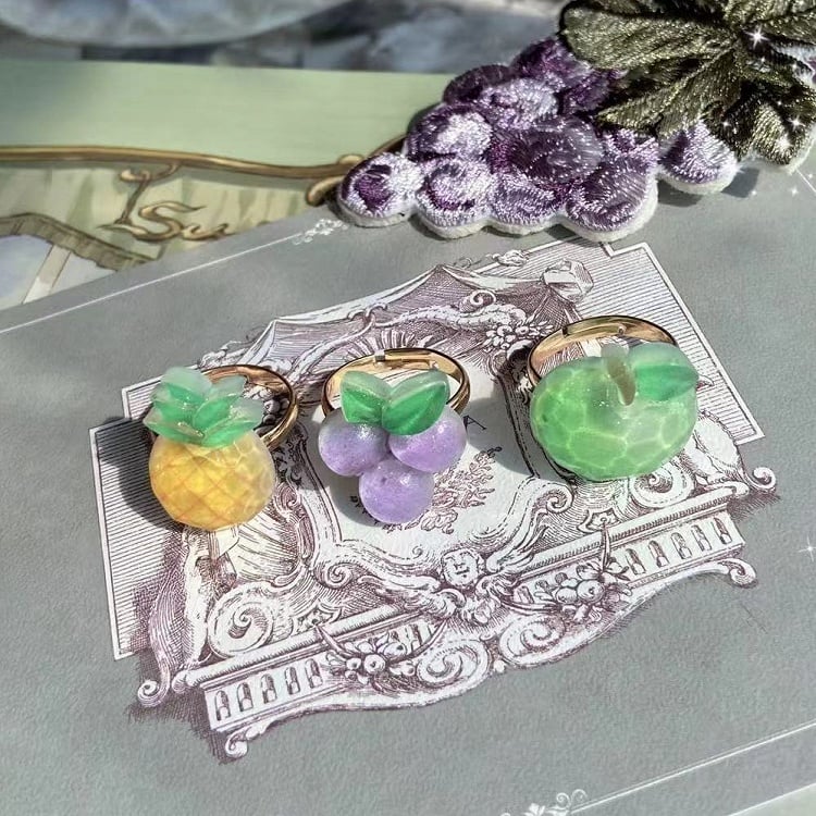 Optionen Ring Kirsche/Ananas/Wassermelone/Erdbeere/Trauben Dekoriert 5