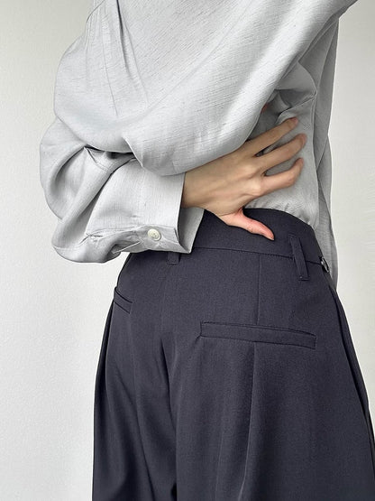 with Ties Long Gray Ouji Unisex Pants Side Wide-Leg Lolita Loose