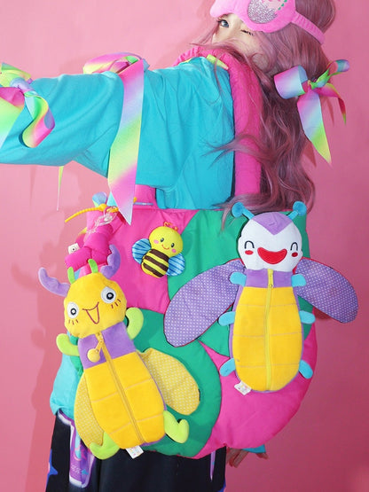 Colorful Decorated Plushie Bee Shoulder Bag