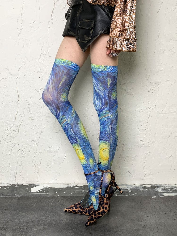 油絵オーバーニーソックス