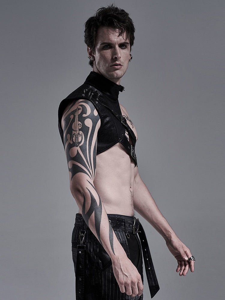 Black Men's Punk One-Arm Shoulder Armor