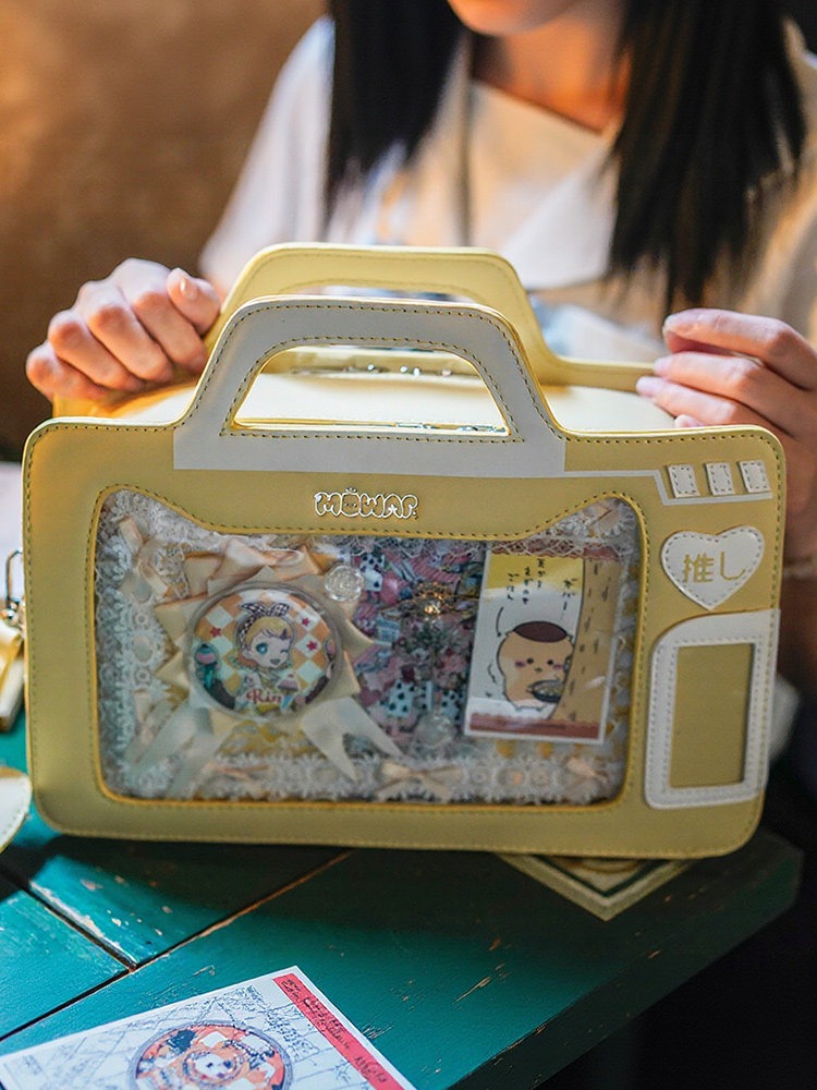 4 Colors Camera Theme Kawaii Fashion Transparent Window Ita Bag - mowap