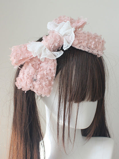 Bowknot Options Hairclip 5 Color Lace Design Trim Petal