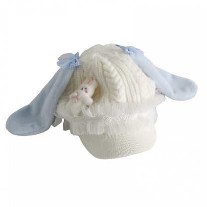 Bunny Ear Beret - Sweet Lolita Plush Bunny Accent in Pink & Blue