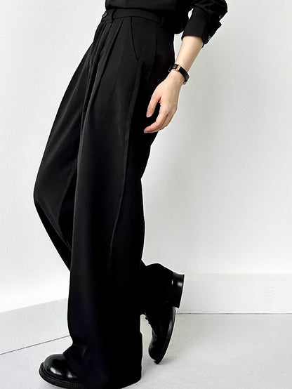 with Lolita Wide-Leg Ouji Pants High-Waisted Black Pockets Slant