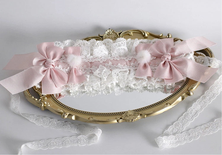 Ribbon White Lace Blush Hairband