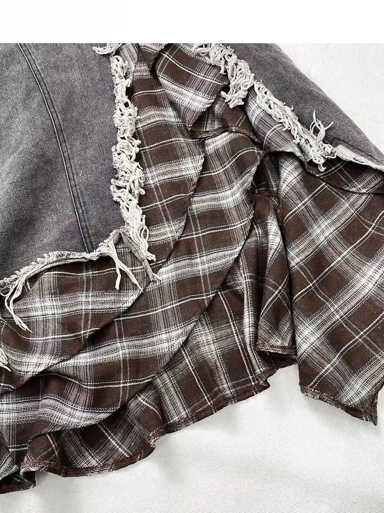 Glamorous Trim Pattern Gary Plaid Bittersweet Distress