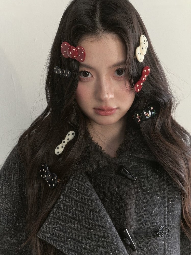 3 Hair Dot Colors Bowknot Clip