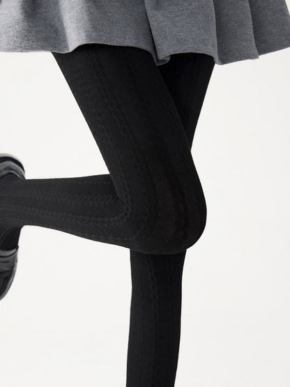 Knit Tights Thermal Cable 4-Color