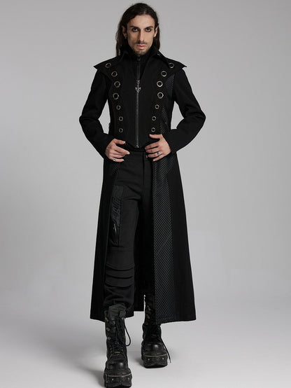 Punk Visual Jacket Men's Black Long