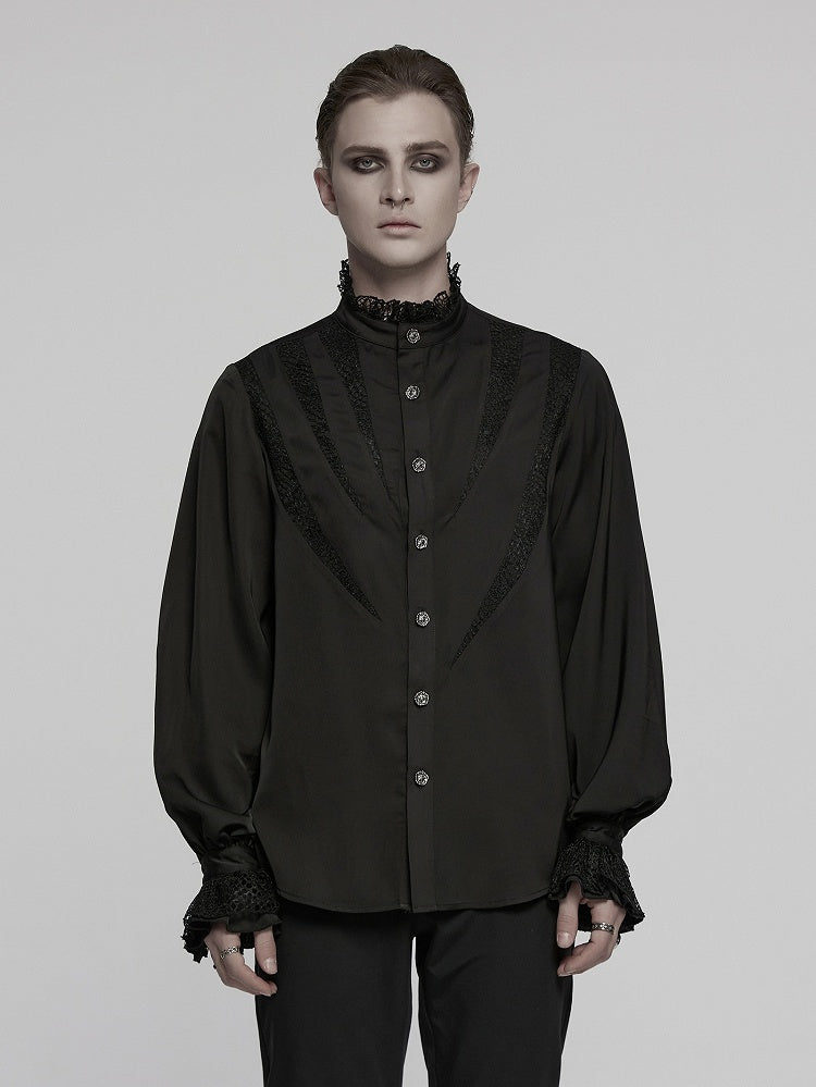 Segmentation Sharp Shirt Men's Black Teeth