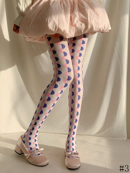 Polka-dot Two-Tone Colors) Tights (4
