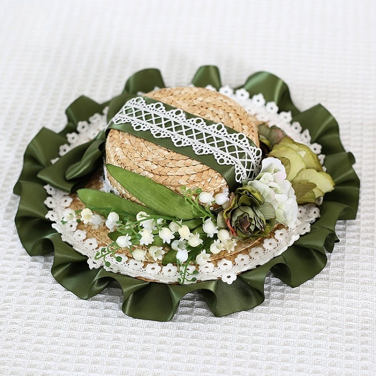 The Lily Decorated Hat Country Kei Valley Lolita Mini Of Straw Mori