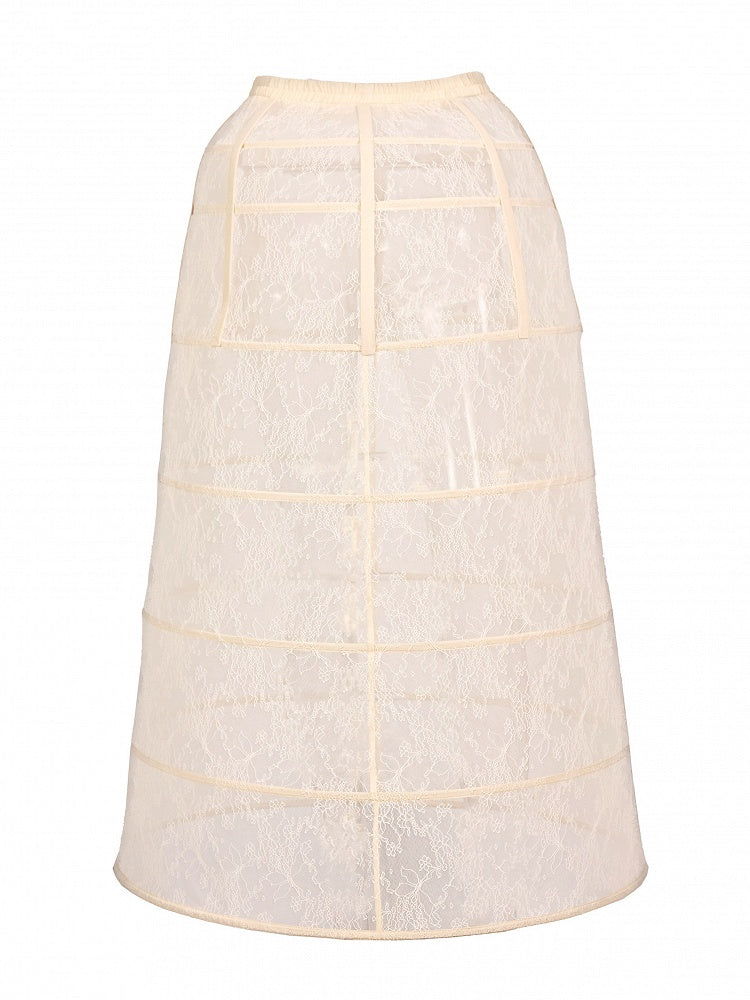 Vintage Apricot Lace Boned Bustle Petticoat - Blood Supply
