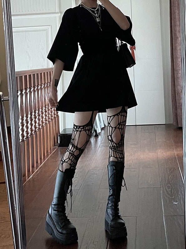 Oversized Dark with Dress Black Frenzy Tonal T-Shirt Embroidery