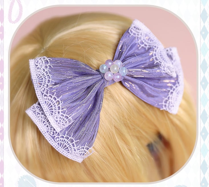 青とピンクの蝶結びトップスカートコスプレ衣装