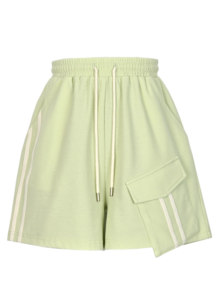 Shorts Green Drawstring Waist Casual Sports