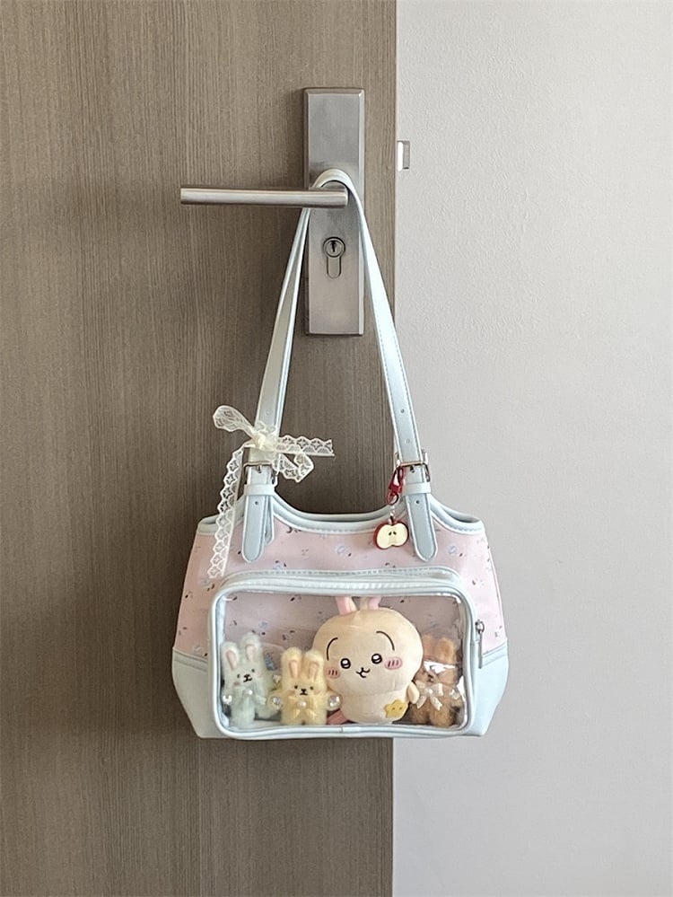 Blue Light Bag Pink Pattern Shoulder Flower Ita