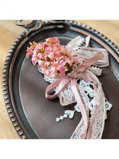Floral Embroidery Brooch Set in Yellow and Pink - Penny House